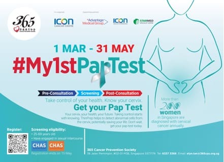 365 Cancer Prevention Society Launches #My1stPapTest, Sponsoring Free ThinPrep Pap Test for Eligible Females from now to 31 May 2024