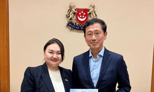 Mongolian Ambassador Uyanga Ganbold Meets Singapore Health Minister Ong Ye Kung